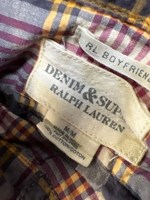 Denim and Supply Ralph Lauren Women's Gray Plaid Lightweight Button Up Shirt - M image 3
