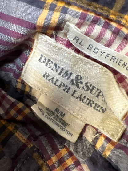 Denim and Supply Ralph Lauren Women's Gray Plaid Lightweight Button Up Shirt - M image 3