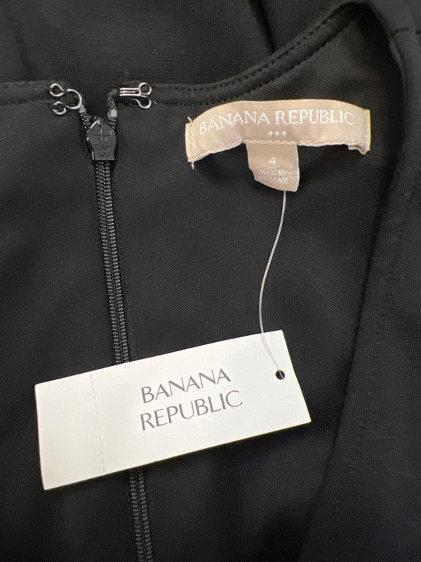 Banana Republic Women's Black Sleeveless Lined V-Neck Sheath Dress - 4 image 3