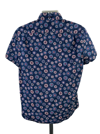 J.Crew Men's Blue Slim Fit Flex Washed Short Sleeve Button Up Shirt - L image 2