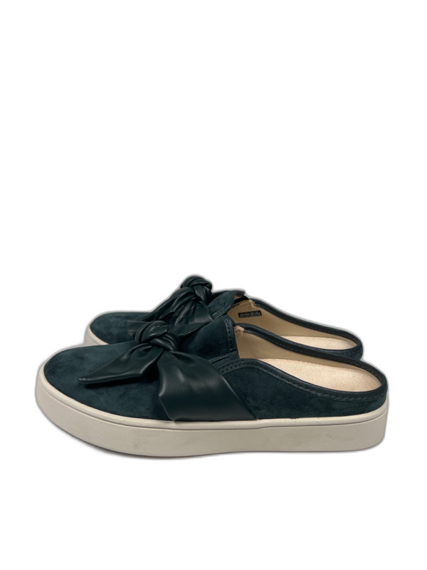 Spenco Women's Green/Blue Suede Slip On Bow Mules - 8.5D Wide image 5