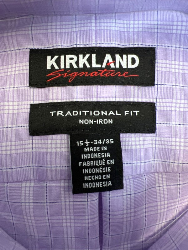 Kirkland Signature Men's Purple Traditional Long Sleeve Button Up Shirt - 15.5 image 3