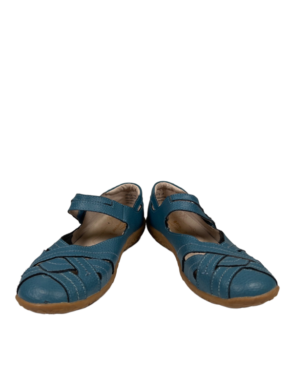 Spring Step Women's Blue Leather Hearts Closed Toe Shoes - 39/US 9 image 6