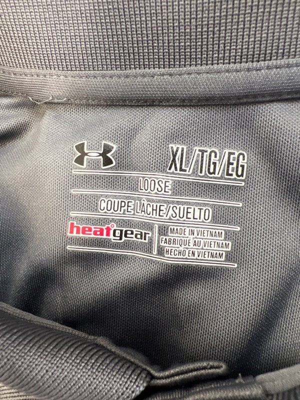 Under Armour Men's Gray Loose Heatgear Performance Short Sleeve Polo Shirt - XL image 3