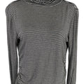 White House Black Market Women’s Black Striped Long Sleeve Shirt - S