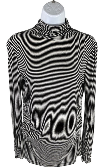 White House Black Market Women’s Black Striped Long Sleeve Shirt - S image 2