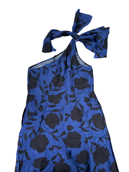 Kate Spade X Target Women's Blue/Black Floral Linen Wide Leg Jumpsuit - 10 image 3