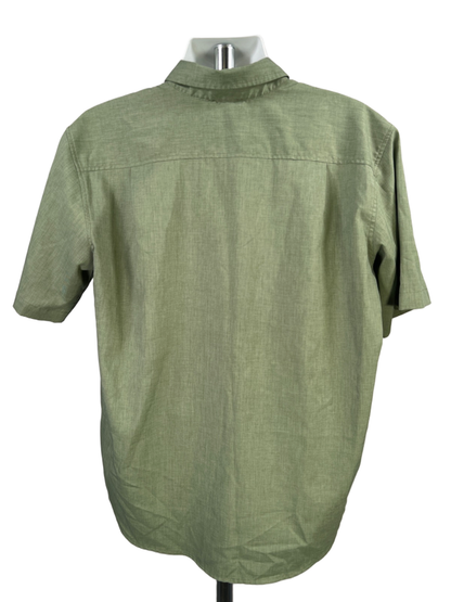 Orvis Men's Green Tech Chambray Button Up Short Sleeve Work Shirt - XL image 2