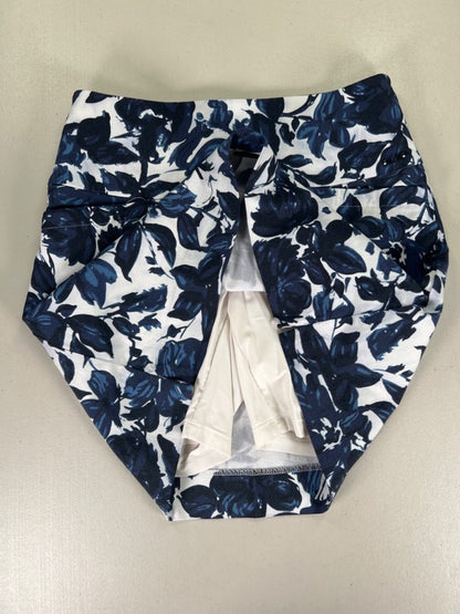 SC & Co Women's Blue Floral Lined Pull On Mini Pencil Skort - S image 3