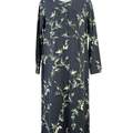 J.Jill Women's Blue 3/4 Sleeve Floral Midi Dress - XS