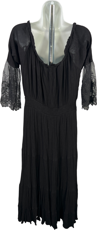 City Chic Womens Black Sheer Bell Sleeve Off The Shoulder Midi Dress - Plus S/16 image 2