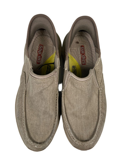 Skechers Men's Tan Canvas Parson Dewitt Goga Mat Arch Slip On Shoes - 11.5 image 3