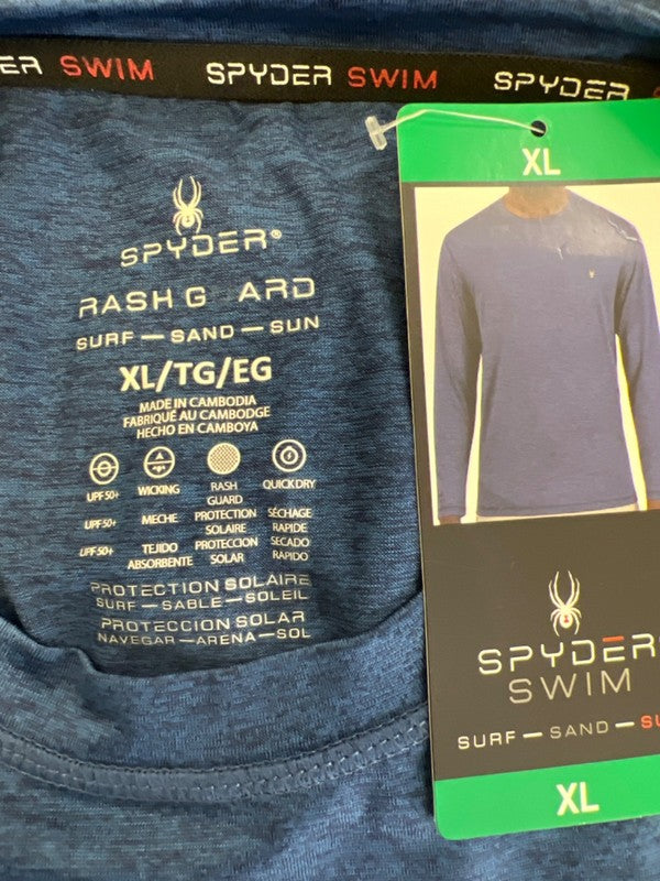 Spyder Swim Men's Blue Long Sleeve UPF Rash Guard Shirt - XL image 3