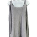 Michael Kors Women’s Gray Metallic Long Sleeve Cold Shoulder Sweater - XL