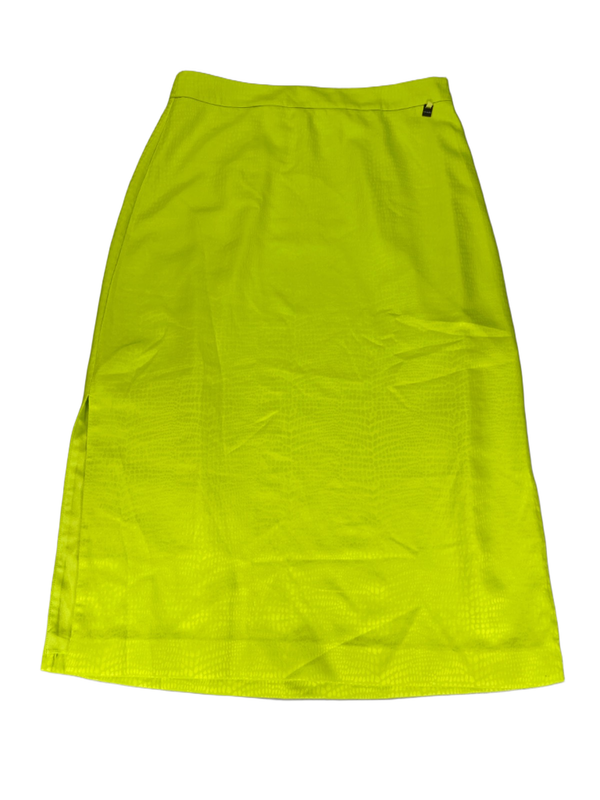Ted Baker Women's Bright Green Side Slit Column Slip Midi Skirt - 3