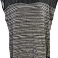 Ann Taylor Women’s Black/Gray Mesh Trim Sleeveless Knit Blouse - L