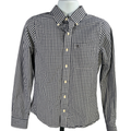 Abercrombie and Fitch Men's Blue/White Checkered Muscle Fit Button Up Shirt - M