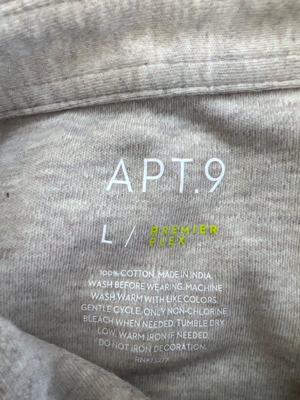 APT 9 Men's Beige Premier Flex Short Sleeve Polo Shirt - L image 3