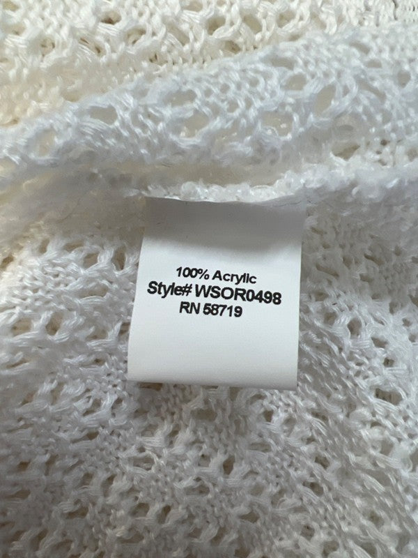 Notations Women's White Knit Open Front Sheer 3/4 Sleeve Cardigan - 3X Plus image 4