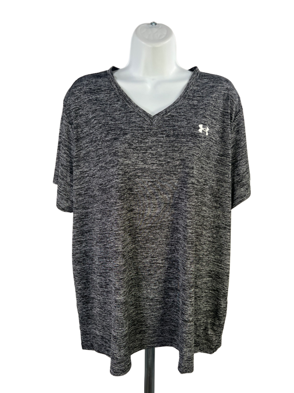 Under Armour Women's Black Tech Twist V Neck Short Sleeve Tee Shirt - 1X Plus