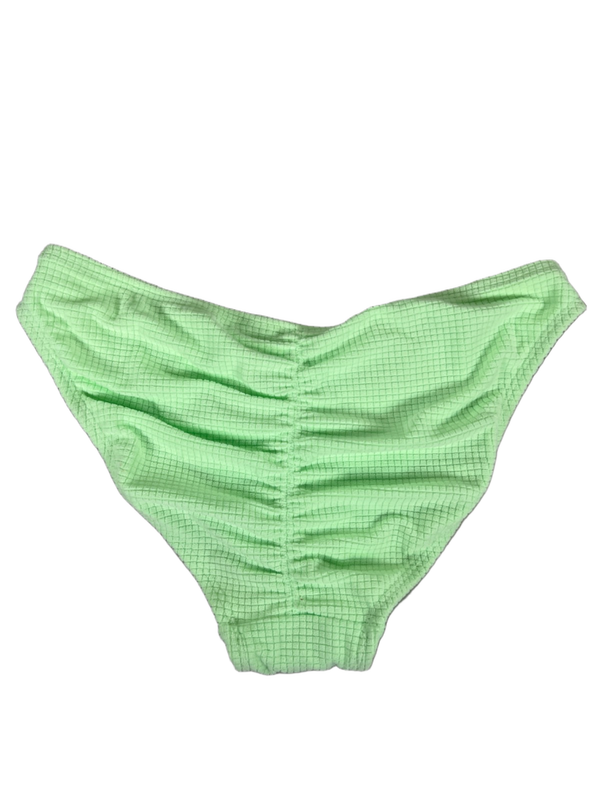 Celebrity Pink Swim Women's Green Grid Terrycloth Ruched Bikini Bottoms  - S image 2