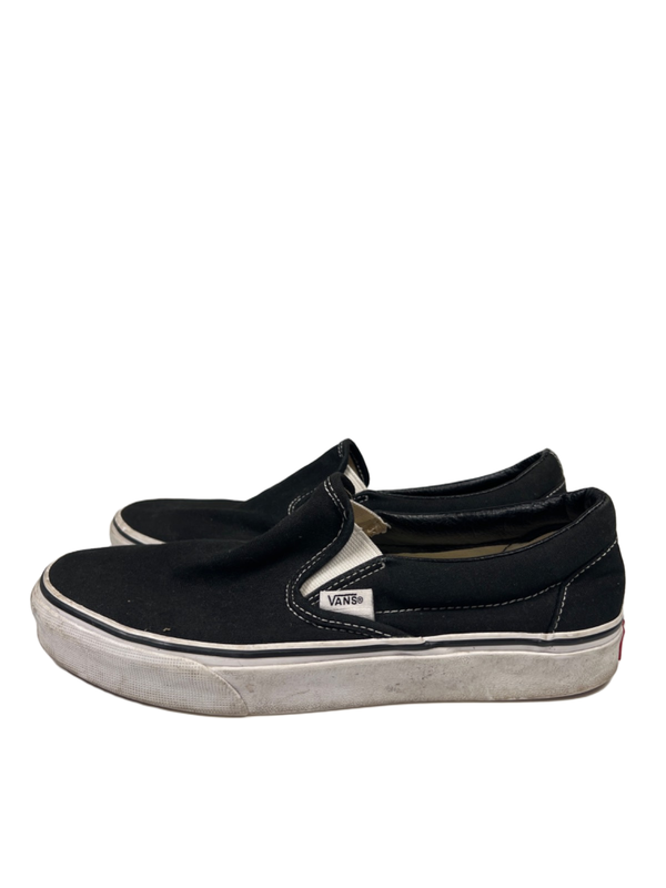 Vans Women's Black/White Classic Slip On Skating Shoes - 8.5 image 5