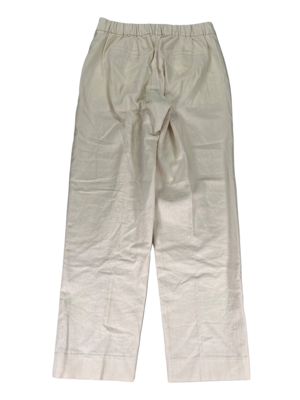 J Crew Women's Beige/Ivory Linen Blend Elastic Sailor Straight Leg Pants - 0 image 2