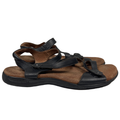 Taos Women's Black Leather Big Time Strappy Sandals - 9