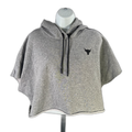 Under Armour Womens Gray Project Rock Short Sleeve Cropped Hooded Sweatshirt - L