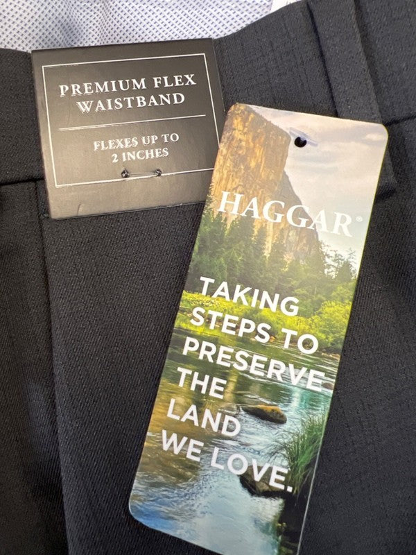 Haggar Men's Dark Gray Shirt Gripper Premium Flex Slim Fit Dress Pants - 30x30 image 4