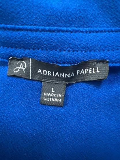 Adrianna Papell Women's Blue V Neck Button Up Sleeveless Blouse - L image 3