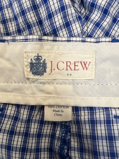 J Crew Men's Blue/White Gingham Flat Front Chino Shorts - 34 image 3