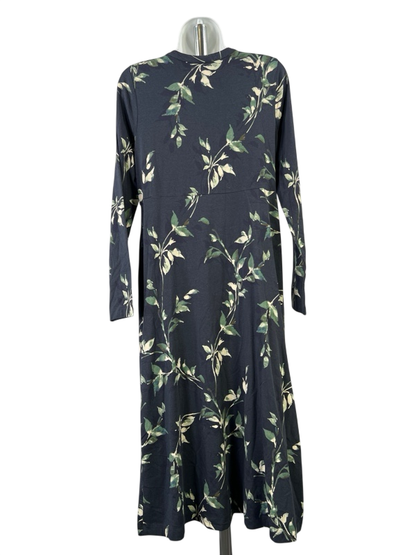 J.Jill Women's Blue 3/4 Sleeve Floral Midi Dress - XS image 2