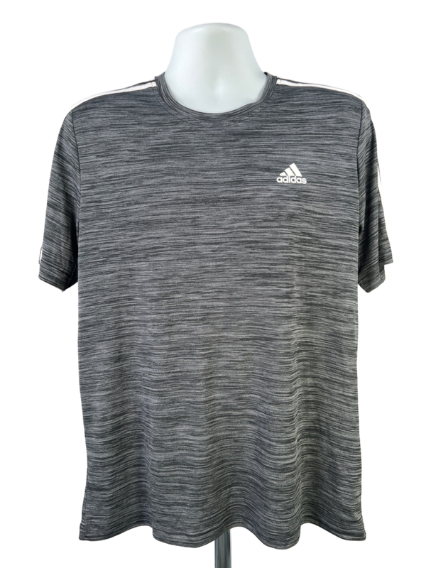 adidas Men's Gray Heathered Short Sleeve Aeroready Athletic T-Shirt - M