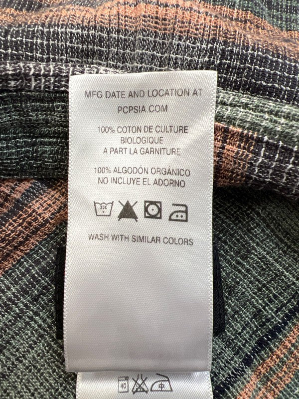 Patagonia Men's Green/Orange Plaid Organic Cotton Button Up Shirt - XL image 4