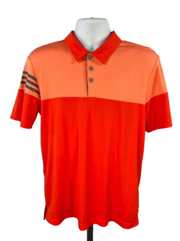 Adidas Men's Orange Short Sleeve Golf Polo Shirt - M