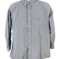 Ralph Lauren Men's Blue Yarmouth Oxford Long Sleeve Button Up Shirt - 16.5