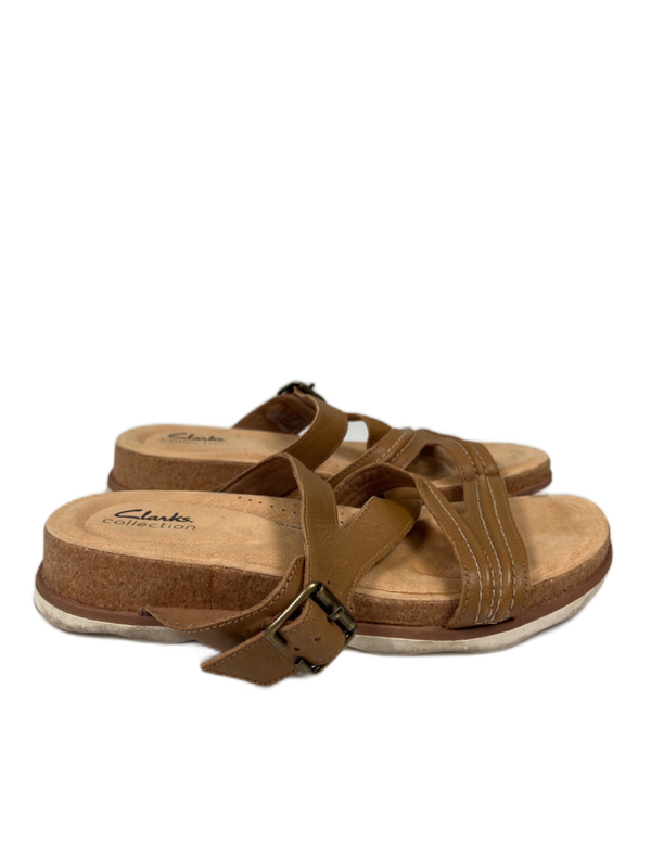 Clarks Women's Brown Brynn Madi Sand Interest Strappy Sandals - 9