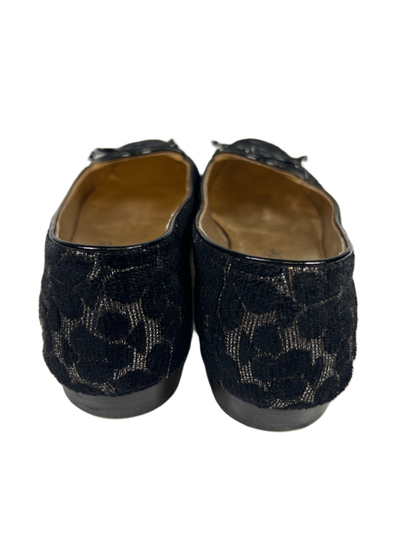 Kate Spade Women's Black/Gold Metallic Floral Slip On Devi Loafer Flats - 7.5 image 3