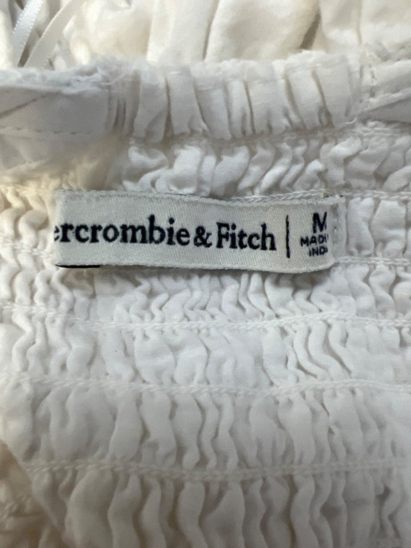 Abercrombie & Fitch Women's White Halter Smocked Waist Sleeveless Top - M image 3