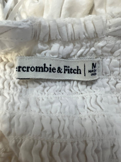 Abercrombie & Fitch Women's White Halter Smocked Waist Sleeveless Top - M image 3