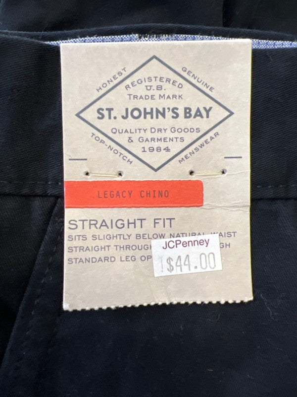 St. John's Bay Men's Black Legacy Chino Straight Fit Pants - 36x32 image 4