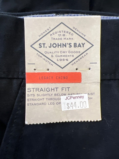 St. John's Bay Men's Black Legacy Chino Straight Fit Pants - 36x32 image 4