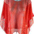 NEW Do Everything In Love Women’s Coral/Pink Mesh Front Poncho Cover Up - OS