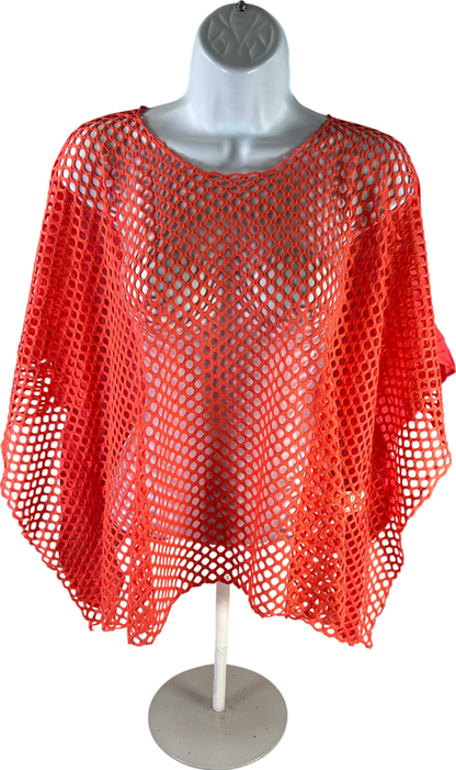 NEW Do Everything In Love Women’s Coral/Pink Mesh Front Poncho Cover Up - OS