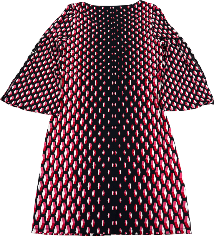 White House Black Market Women’s Black/Red 3/4 Sleeve Shift Dress - S image 2