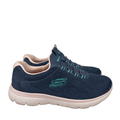 Skechers Women's Blue Summits Fun Flair Mesh Bungee Lace Slip On Shoes - 8 Wide