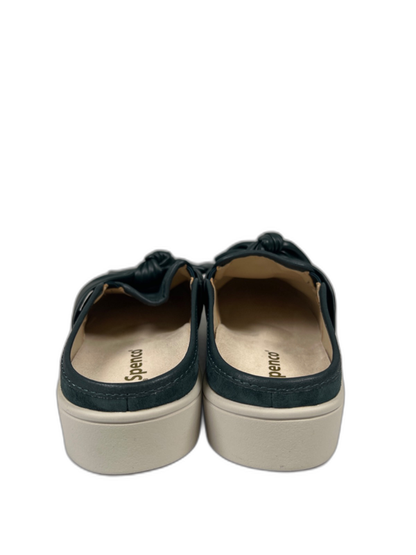 Spenco Women's Green/Blue Suede Slip On Bow Mules - 8.5D Wide image 4