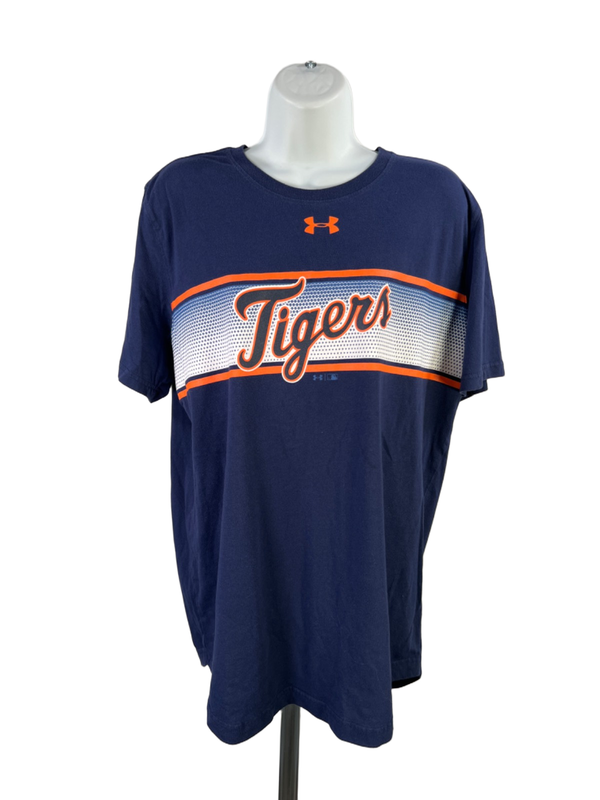 Under Armour Women's Blue/Orange MLB Detroit Tigers Short Sleeve Shirt - L