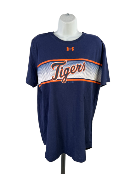 Under Armour Women's Blue/Orange MLB Detroit Tigers Short Sleeve Shirt - L